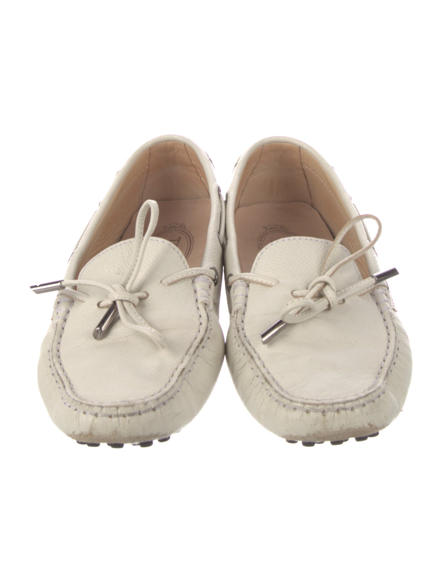 Tod's Leather Bow Accents Moccasins